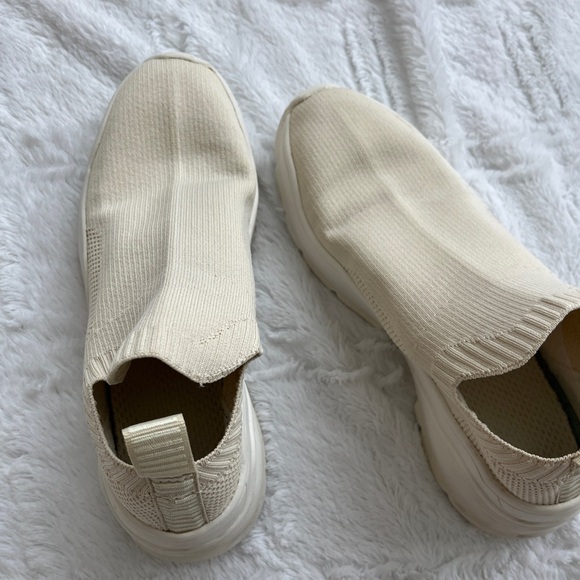 H&M Cream/Beige Sock Slip-On Women's Sneakers - Picture 7 of 15